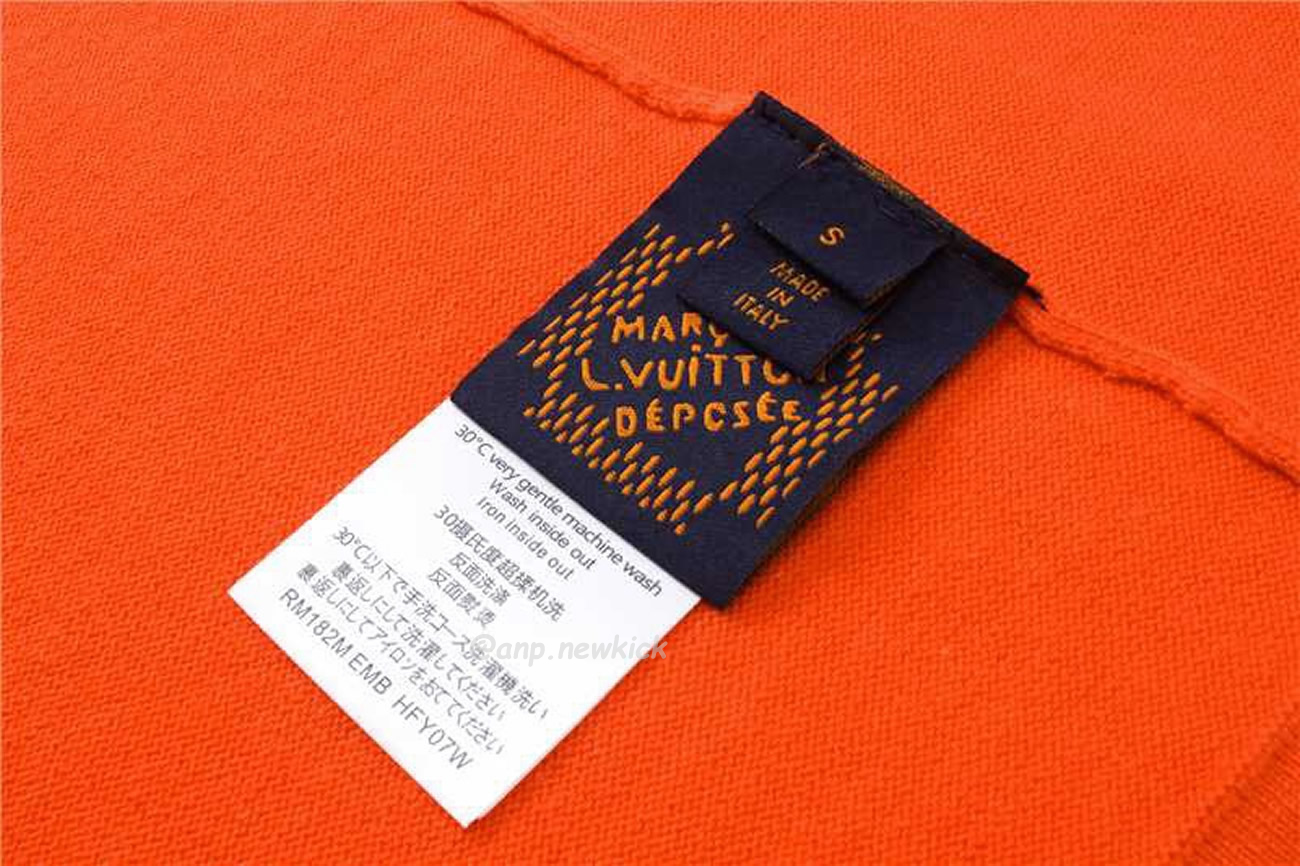 Louis Vuitton Short Sleeved Cotton Crewneck Orange Fw24 (5) - newkick.app